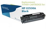 Sort lasertoner genfyldt CC530A HP